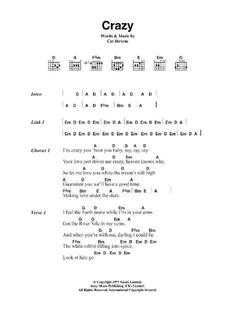 Crazy by Cat Stevens - Guitar Chords/Lyrics - Guitar Instructor