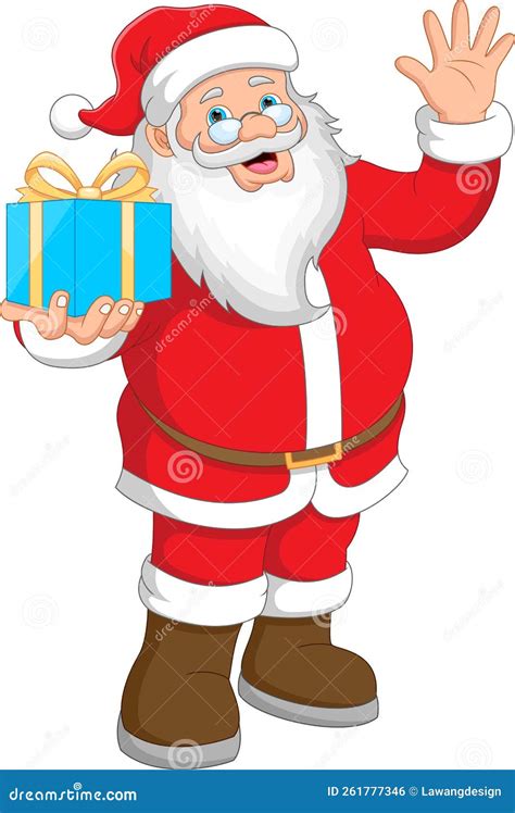 Santa Claus Holding Gift Stock Vector Illustration Of Nicholas 261777346