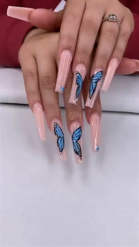 Claws Pin Kjvougee 🦋 Coffin Nails Designs Pink Acrylic Nails