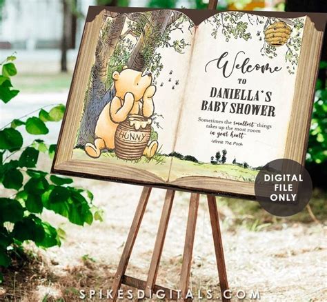 Digital Classic Winnie The Pooh Welcome Sign Baby Shower Etsy New Zealand