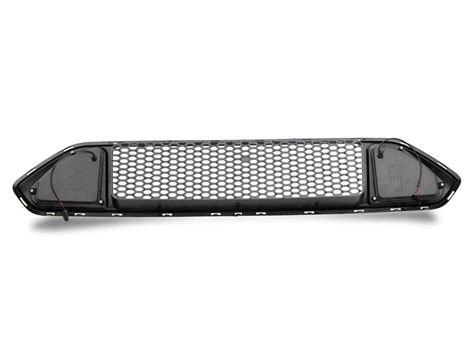 Mustang Badgeless Honeycomb Mesh Upper Grille With Led Drl Matte Black