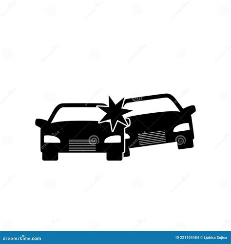 Icono De Choque De Coche Aislado En Fondo Blanco Ilustración del Vector