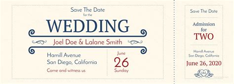 Free Wedding Admission Ticket Template in Adobe Photoshop, Microsoft ...