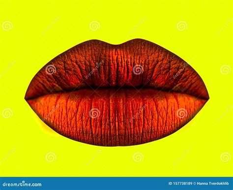 Red Lips Icon Full Lips Mouth Female Mouth Isolated On White