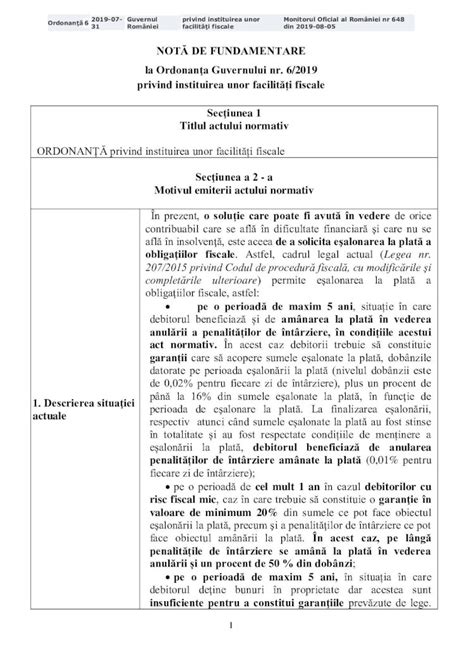 Pdf Not De Fundamentare Guvernul Romaniei