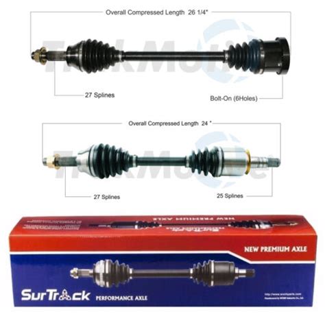 SurTrack Pair Set Of 2 Front CV Axle Shafts For Infiniti M35 AWD 2006