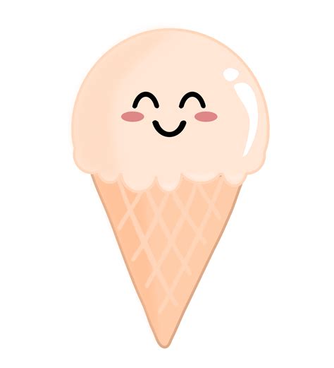 Cute Kawaii Vanilla Ice Cream Png Illustration 24509748 Png Nbkomputer