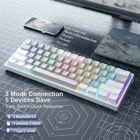 Solakaka Sk Keys Bluetooth Wired Three Mode Mechanical Keyboard Rgb Light Effect Hot