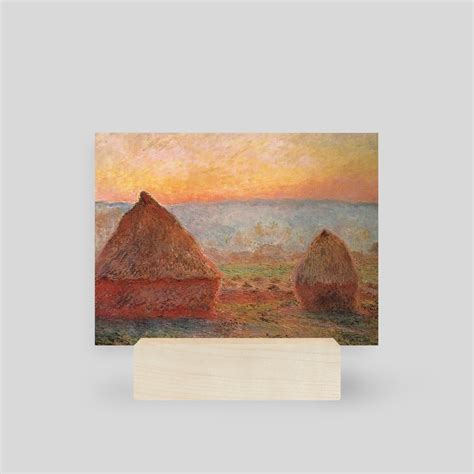 Grainstacks At Giverny Sunset Art By Claude Monet An Art Print By