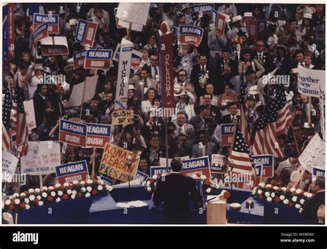 Photograph Of Ronald Reagan Giving His Acceptance Speech At The