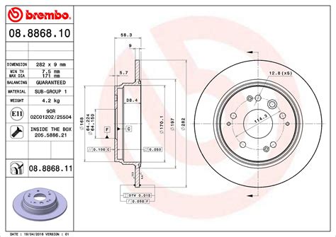 Acura Honda Disc Brake Rotor Rear Mm S Ka Brembo Brembo