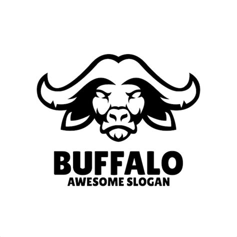 Free Vector | Buffalo simple mascot logo design illustration