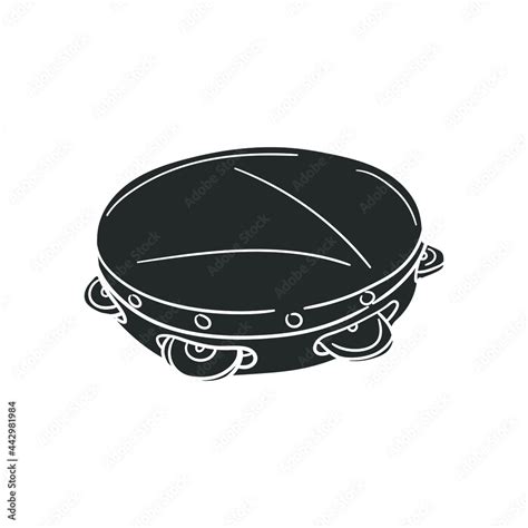 Tambourine Icon Silhouette Illustration Music Instrument Vector