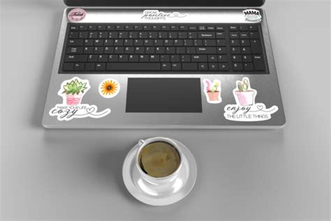 Open and closed Laptop stickers mockup - Rami's Design