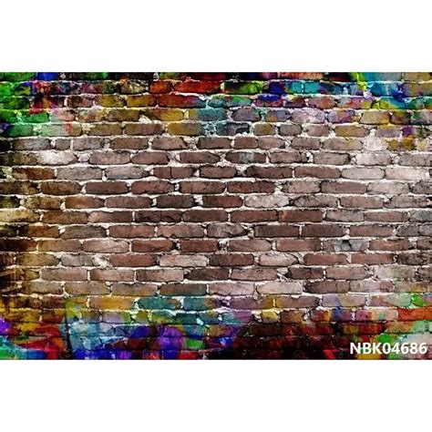 Laeacco Graffiti Brick Wall Grunge Vintage Portrait Retro Style