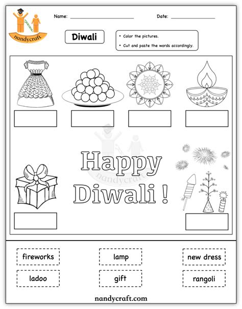 Diwali Cut And Paste Nandycraft