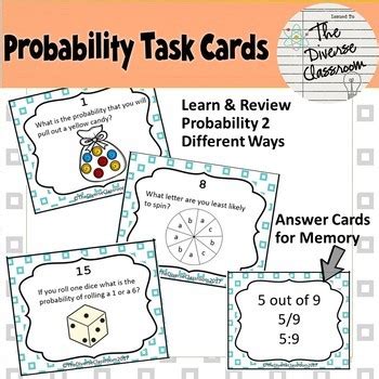 Probability Task Cards And Memory By The Diverse Classroom Tpt