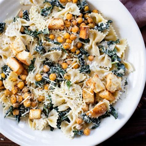 Kale Caesar Pasta Salad This Savory Vegan