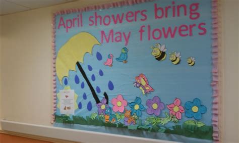 April Showers Bring May Flowers Bulletin Board April Pinterest