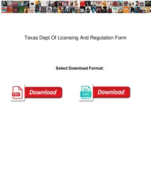 Fillable Online Texas Dept Of Licensing And Regulation Form Texas Dept