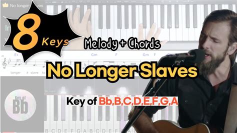 No Longer Slaves Bethel Music Key Of Bb B C D E F G A Piano