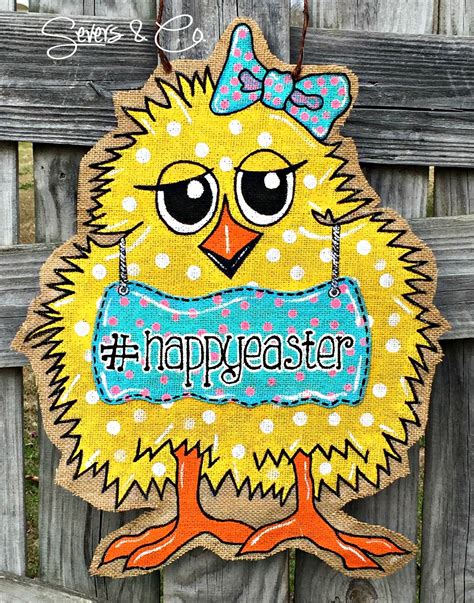 Easter Tweeter Burlap Door Hanger By Severs Co Shipping