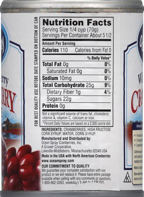 Ocean Spray Cranberry Sauce Whole Berry Planogram Right