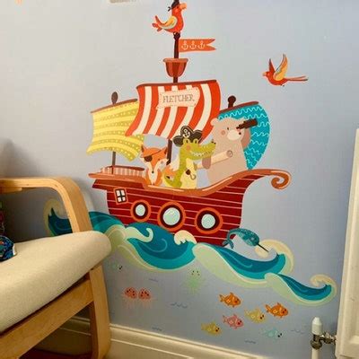 Personalised Pirate Ship Wall Sticker Pirate Wall Sticker, Pirate Wall ...