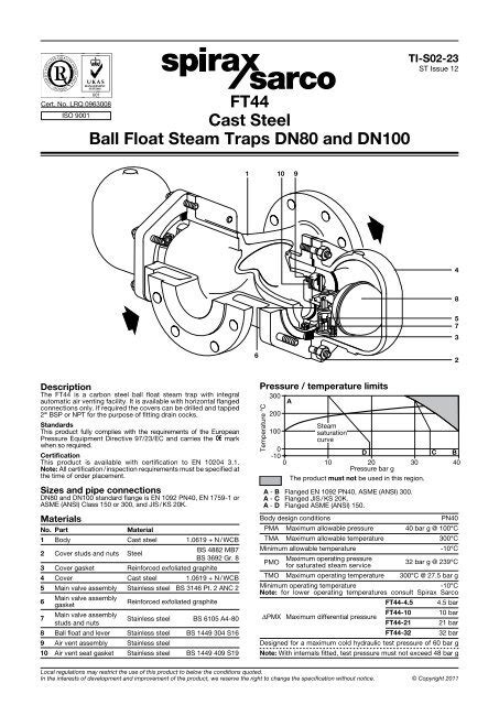 FT 1550 Ball Float Steam Trap Spirax Sarco 57 OFF