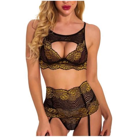 Mesdames Mode Sexy Tentation Lingerie Dentelle Neckband Babydoll Sous