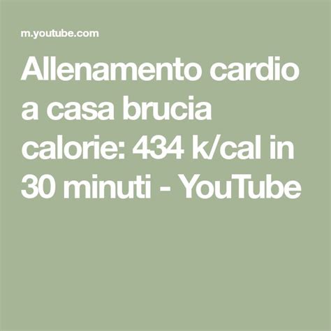 Allenamento Cardio A Casa Brucia Calorie 434 K Cal In 30 Minuti YouTube