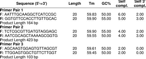 Primer Pair Candidates For C Jejuni Cdtb Gene Designed Using Primer