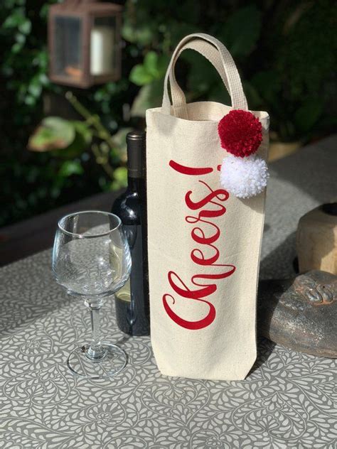 Cheers Wine Tote Wine Bag Housewarming T Hostess T Party Decor Etsy Wine Bag