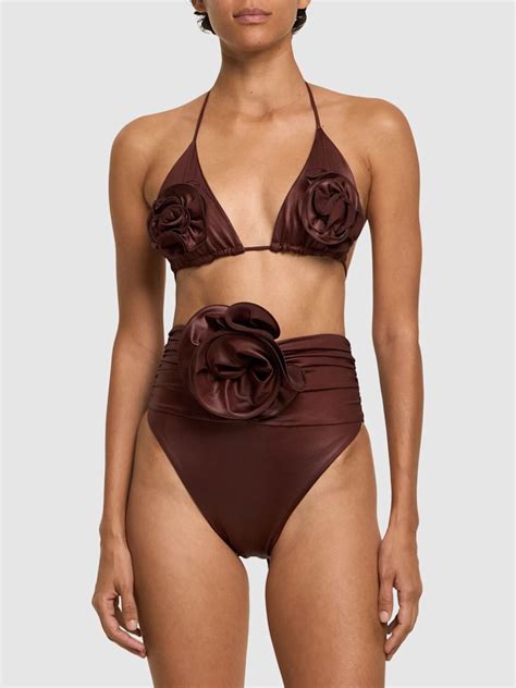 Lycra Rose Triangle Bikini Top Magda Butrym Women Luisaviaroma