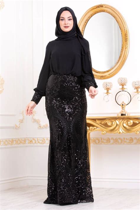 Neva Style Neva Style Black Hijab Evening Dress 45820s Hijab