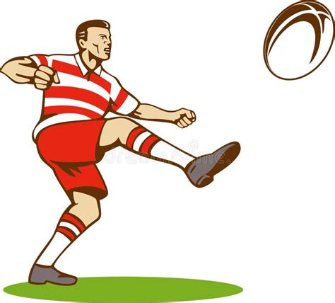 Rugby Player Kicking Ball Stock Illustration Illustration Of Game