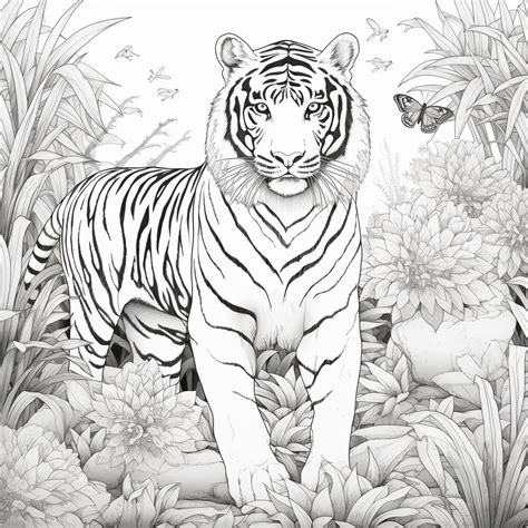 Ausmalbilder Tiger Mandala 05