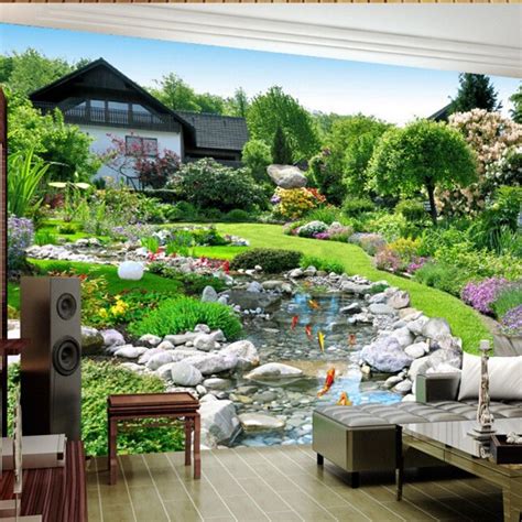 Beibehang 3D Wallpaper Customized 3D Wallpaper Garden View Room 3D