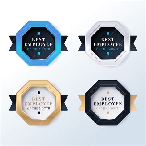 Free Vector | Employee of the month business gradient badge collection