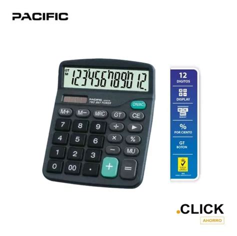 Calculadora Electrónica 12 Dígitos N° Grandes Click Ahorro Color Negro Mercadolibre