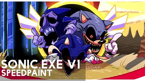 SpeedPaint VS Sonic EXE V1 Sonic EXE FNF YouTube