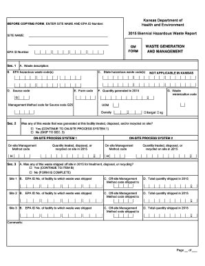 Fillable Online Kdheks BEFORE COPYING FORM ENTER SITE NAME AND EPA ID