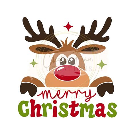 Merry Christmas Reindeer Svg Png Dxf Eps Files Cut Files Inspire