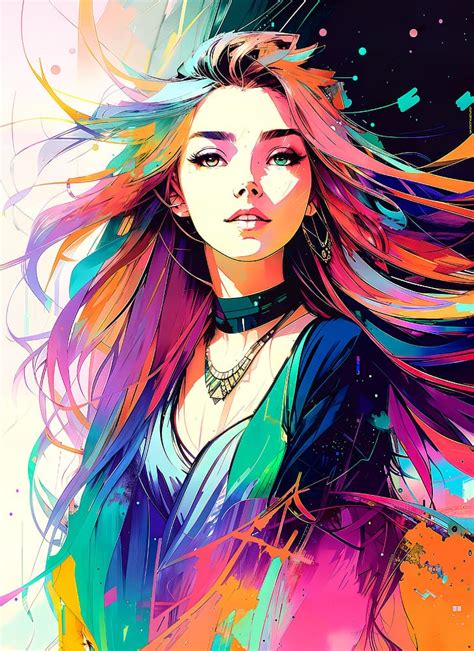 Hd Wallpaper Ai Art Inkpunk Colorful Color Burst Artwork Long