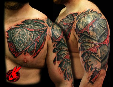 53 Amazing Armor Shoulder Tattoos