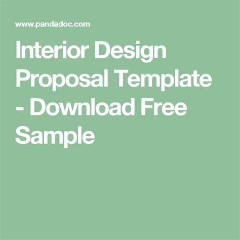 Interior Design Proposal Template Business Design Layout Templates