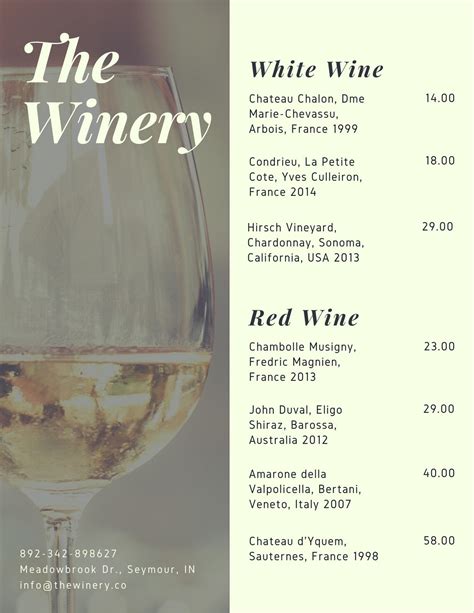 Wine List With Descriptions