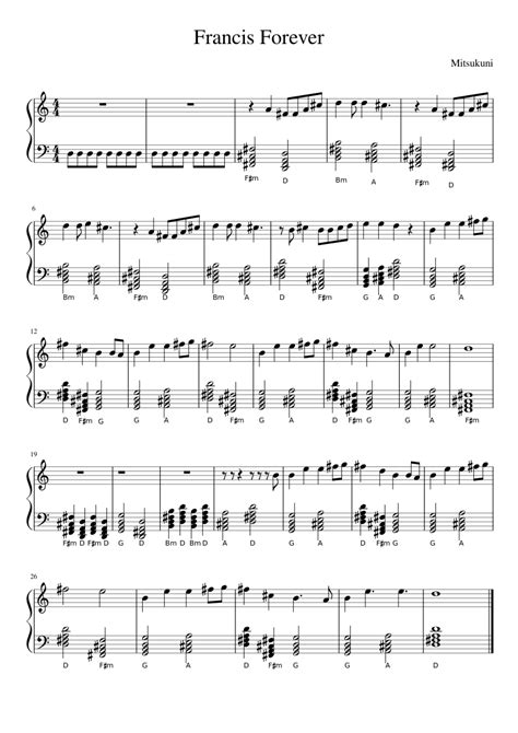 Francis Forever Sheet Music For Piano Download Free In Pdf Or Midi