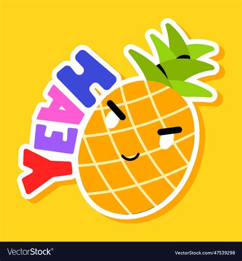 Pineapple emoji Royalty Free Vector Image - VectorStock