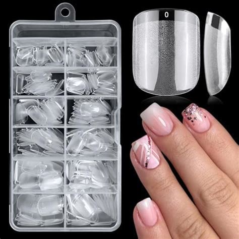 Amazon Addfavor Pcs Short Square Nail Tips Soft Gel X Nail Tips